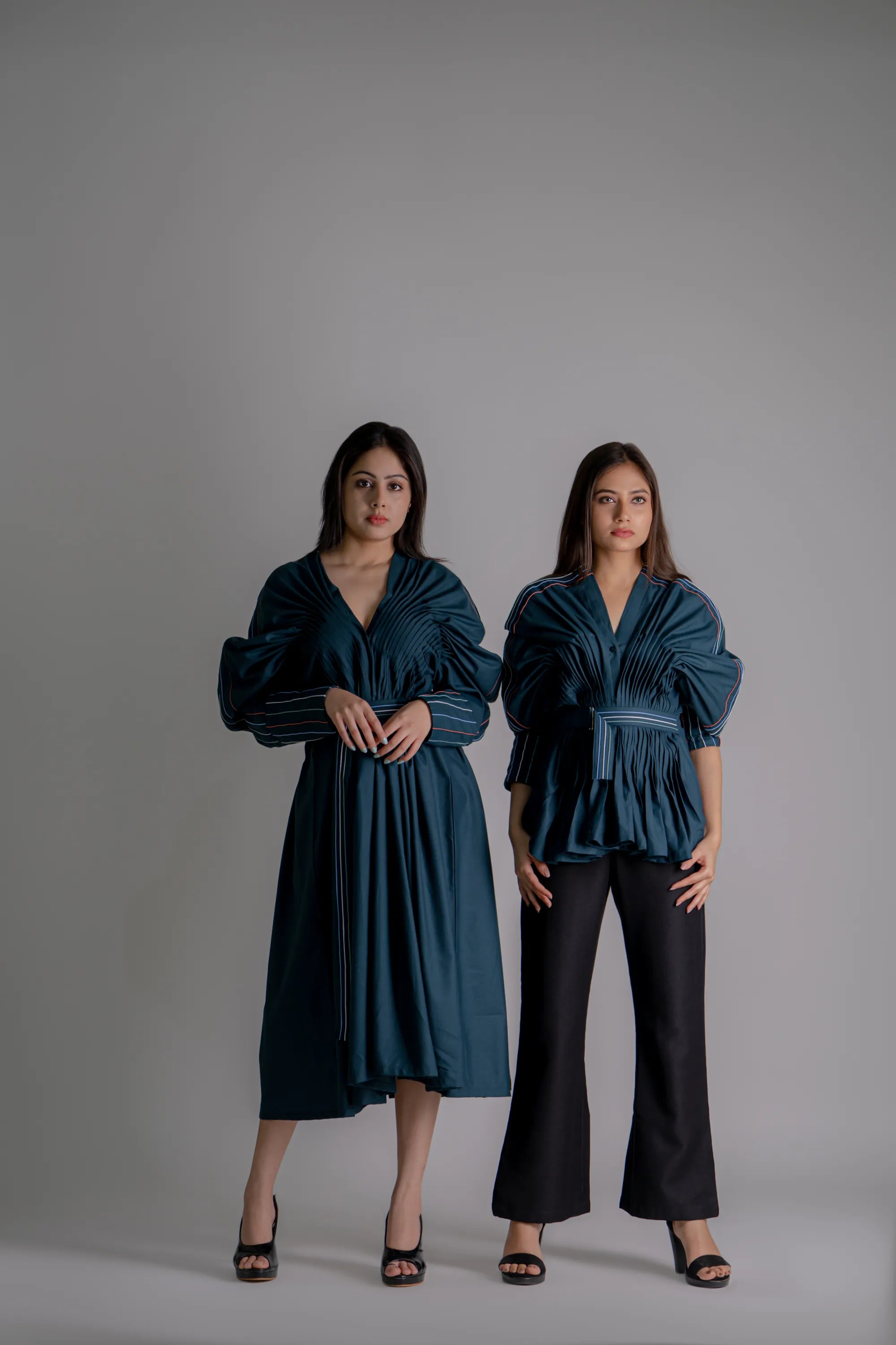PLEATED DROP DRESS