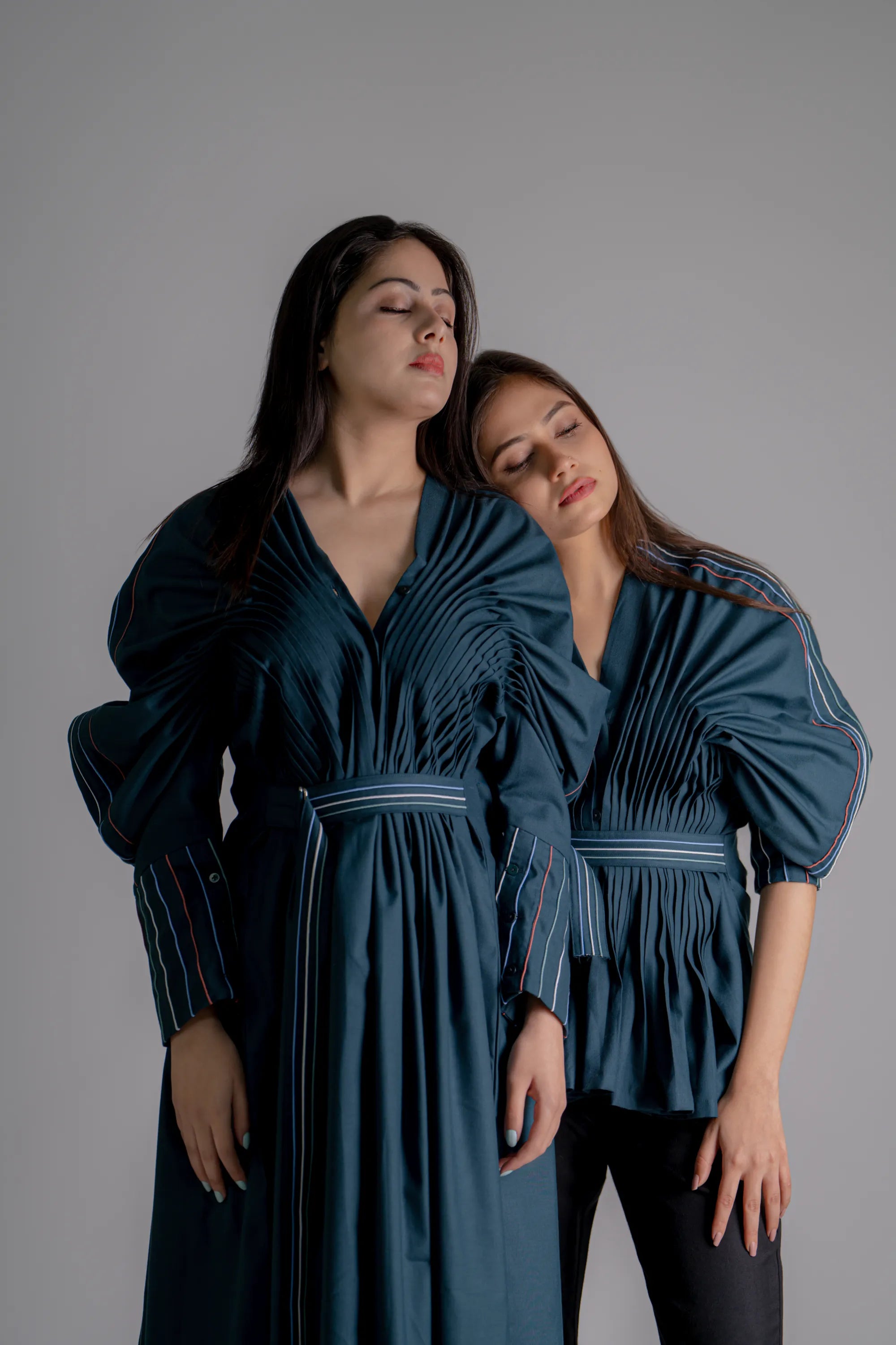 PLEATED DROP DRESS