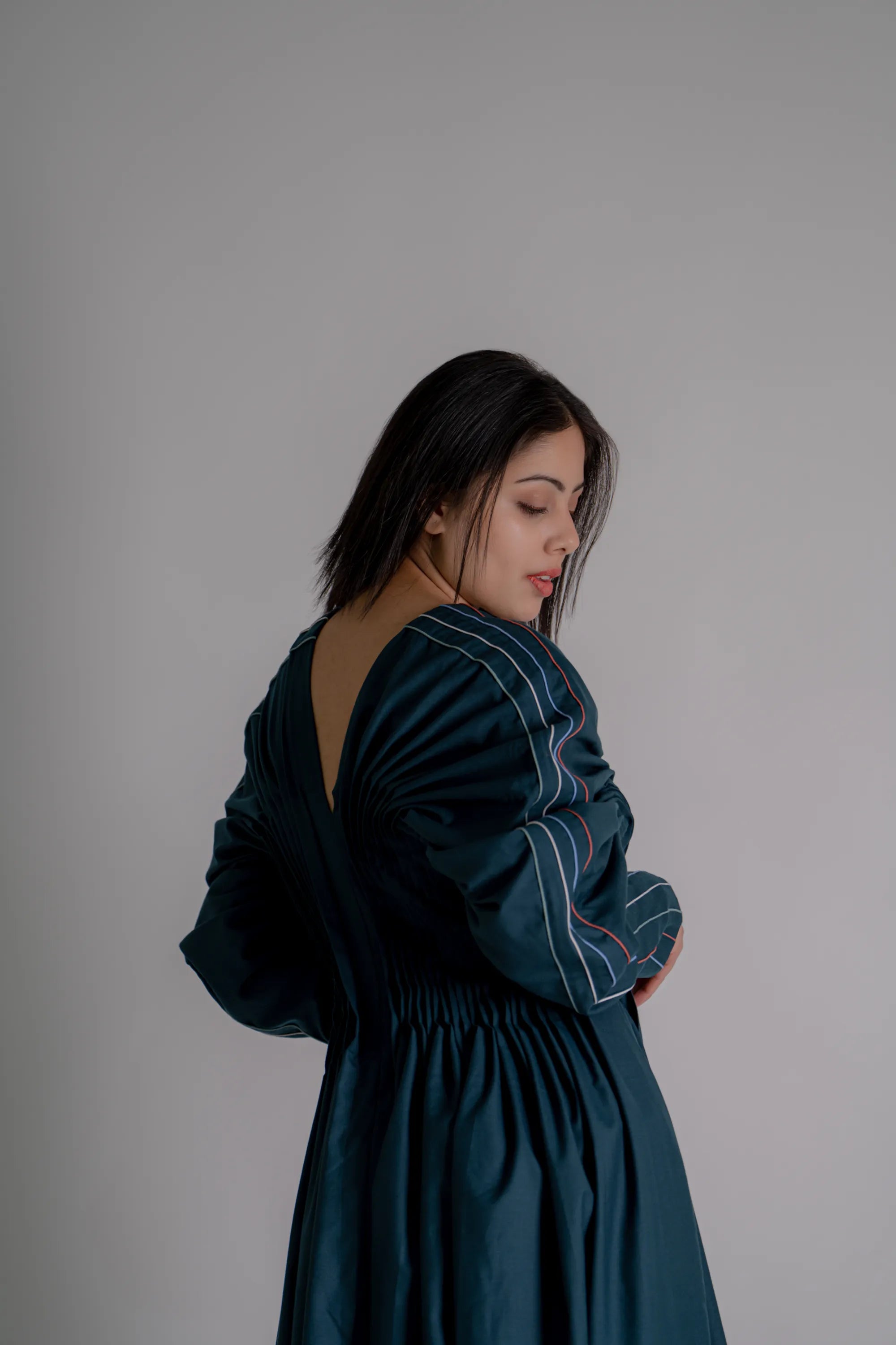 PLEATED DROP DRESS