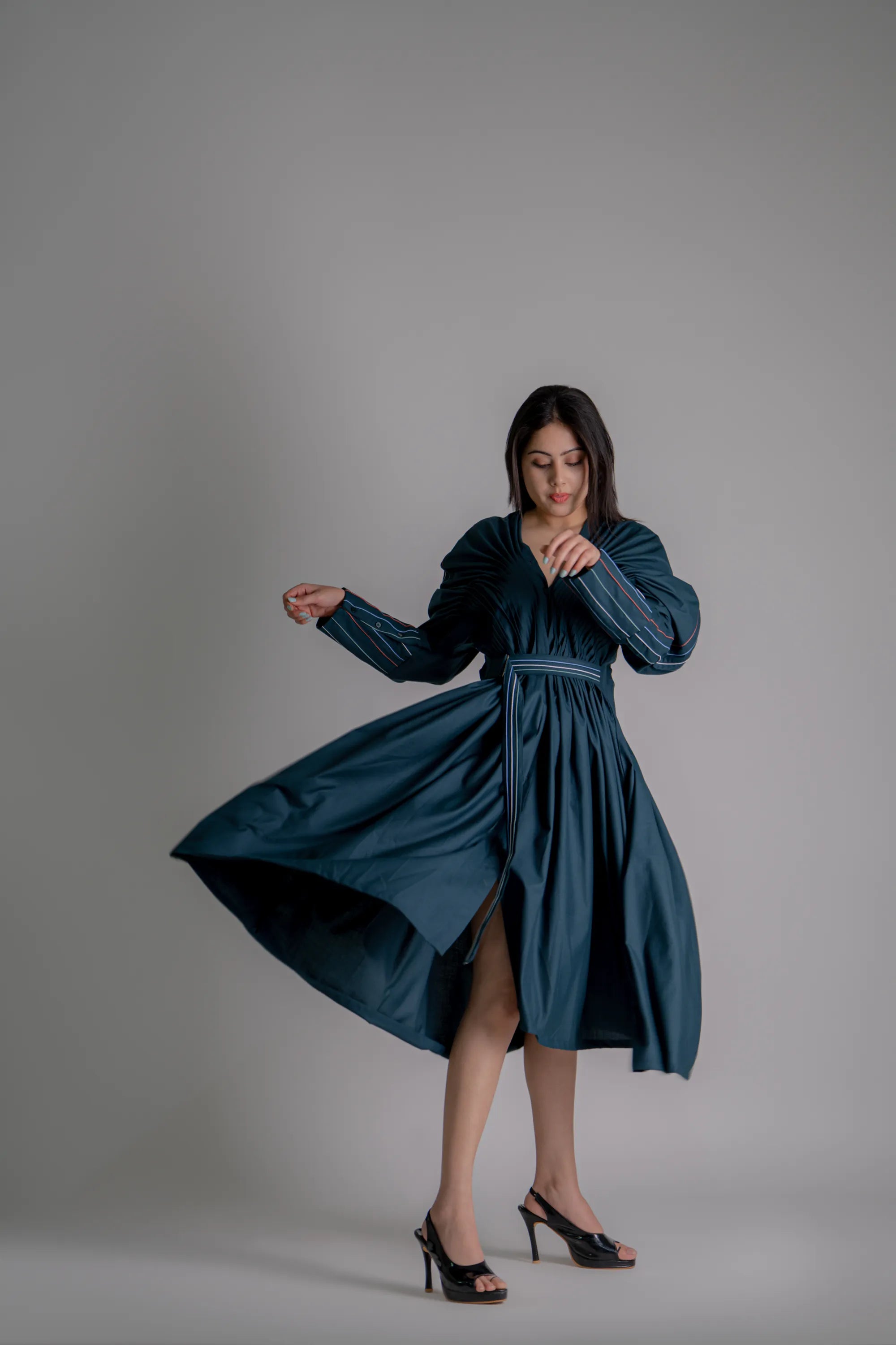 PLEATED DROP DRESS